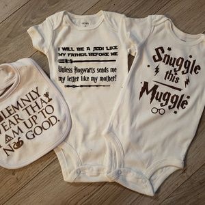 Infant onsies and bib Harry potter